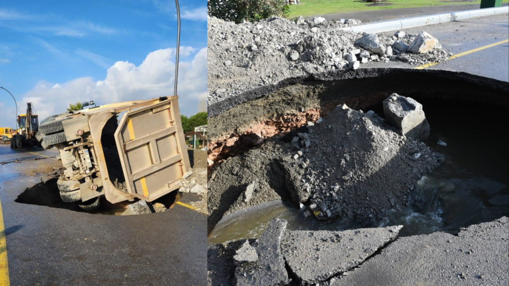 Çanakkale deprem yol çökme