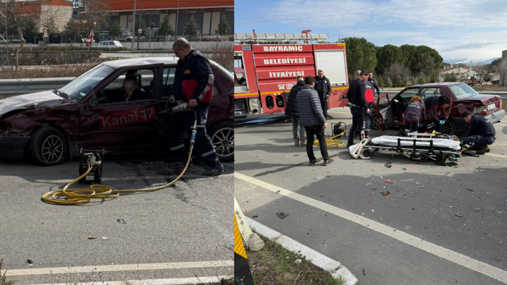 Bayramiç’te sıkıştığı arabadan kurtarılmayı bekledi
