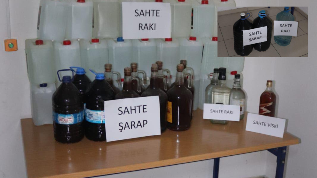 Çanakkale’de 240 litre kaçak içki ele geçirildi