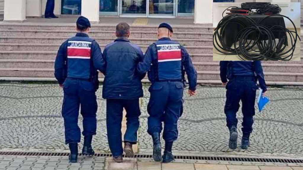 Çanakkale'de köyden kablo çalarken yakalanan şahıs tutuklandı