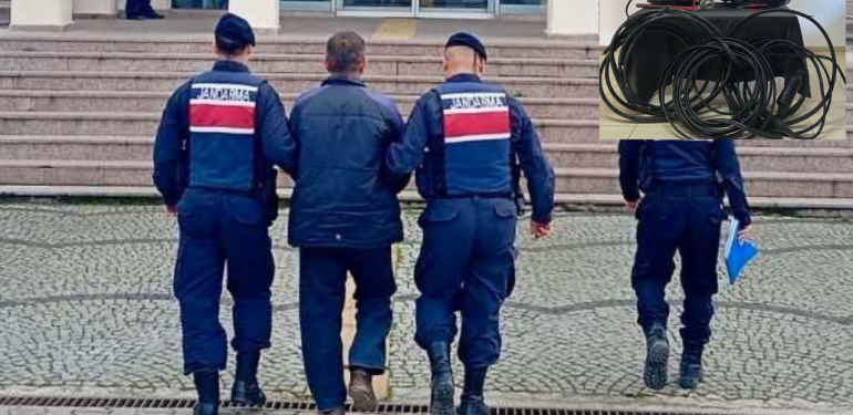 Çanakkale’de köyden kablo çalarken yakalanan şahıs tutuklandı