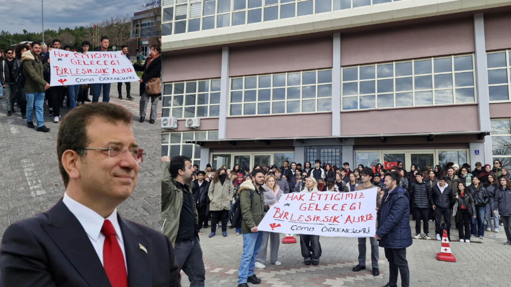 ÇOMÜ’de öğrenciler Ekrem İmamoğlu için yürüdü