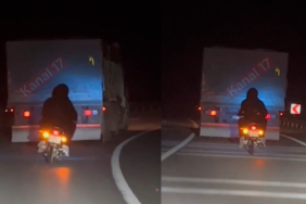 Çan-Biga karayolunda gençlerin tehlikeli yolculuğu