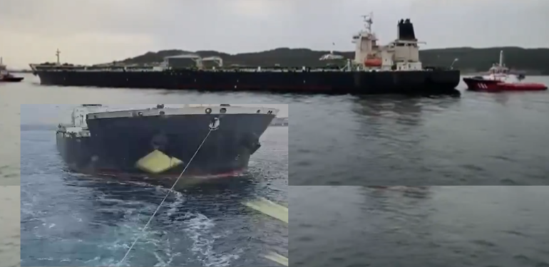 Çanakkale Boğazı’nda petrol tankeri arızalandı: Römorkörler çekerek götürdü