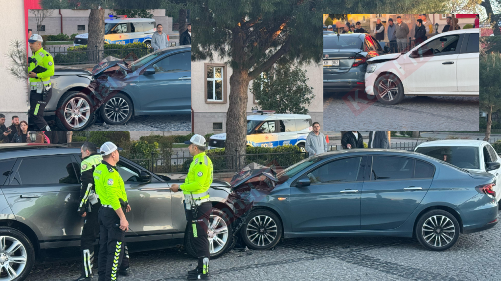 Çanakkale Valiliği önünde zincirleme kaza 1 yaralı