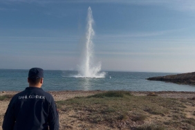 Çanakkale’de denizde bulunan İngiliz mayını imha edildi