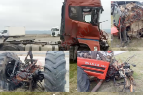 Çanakkale’de tırın çarptığı traktör 3’e bölündü