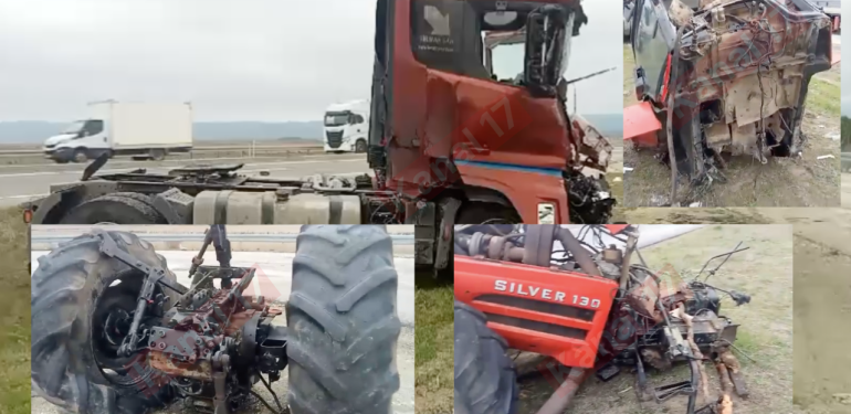 Çanakkale’de tırın çarptığı traktör 3’e bölündü: 2 yaralı