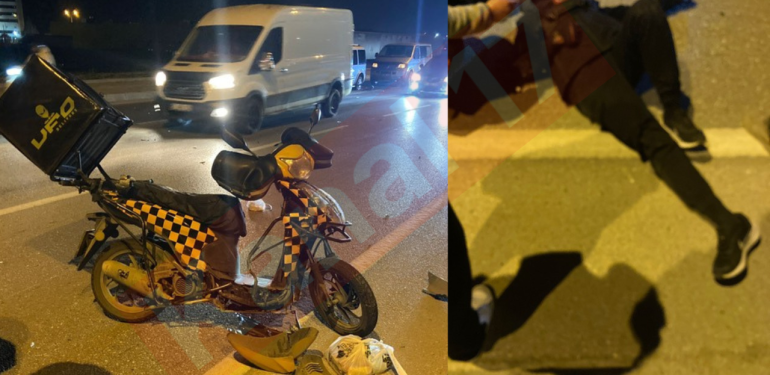 Çanakkale’de arabaya arkadan çarpan motokurye yaralandı