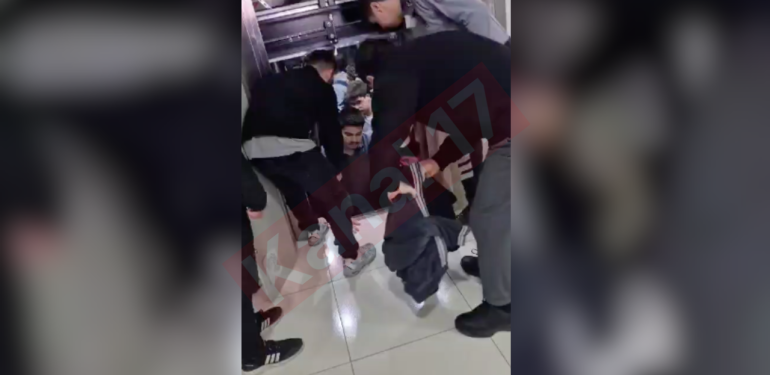 ÇOMÜ Eğitim Fakültesinde fazla öğrenci binince asansör kaydı, öğrenciler sağ salim çıkarıldı