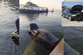 Çanakkale'de araba denize uçtu
