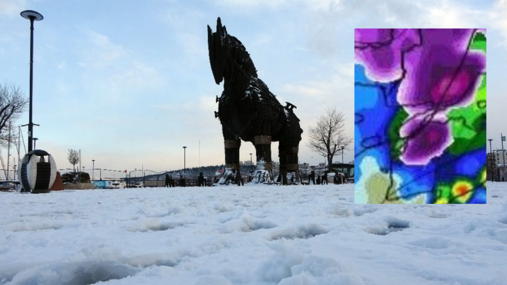 Çanakkale'de tahminler değişti Kent merkezine lapa lapa kar yağabilir”