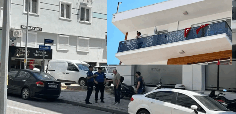 Çanakkale’de yoldan geçenlere saksı fırlattı