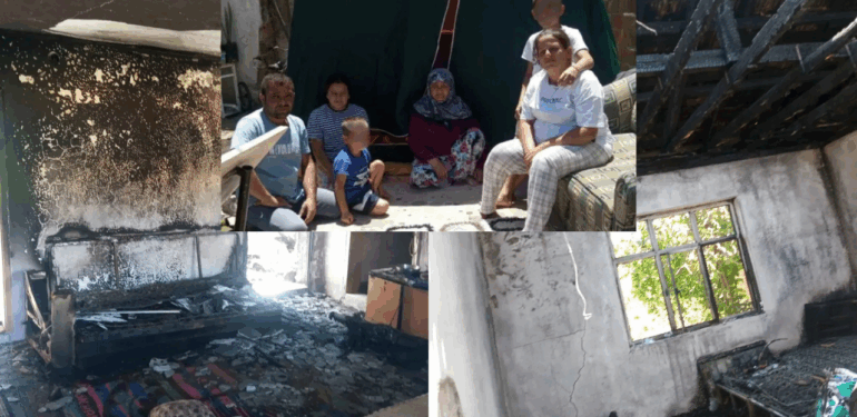 Biga’da evi yanan aileyi devlet sahipsiz bıraktı