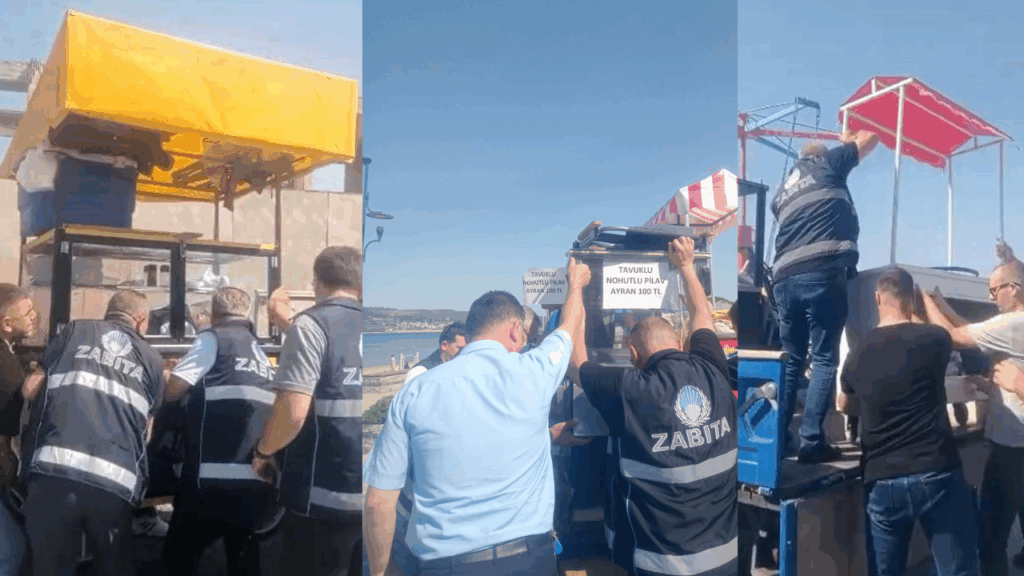 Çanakkale Belediyesi, hijyensiz satış yapan tezgahları kaldırdı