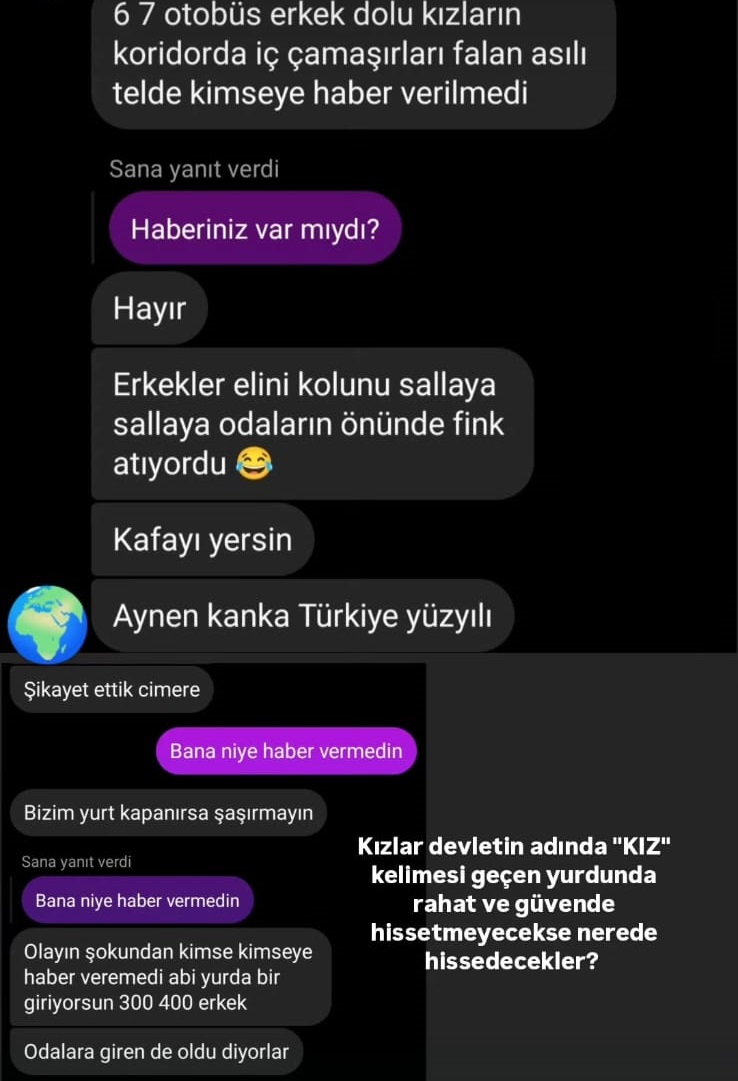 Çanakkale'de Kız KYK Yurdu'na alınan erkekler odaların önünde gezmiş