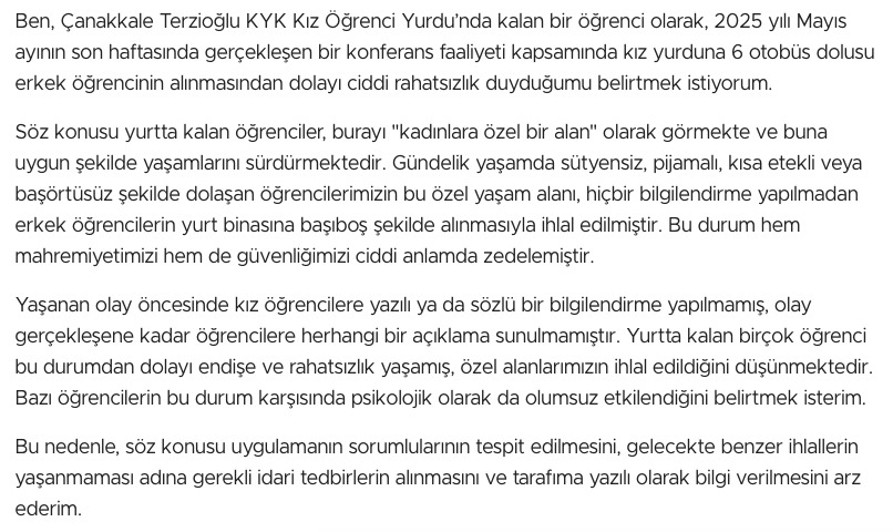 Çanakkale’de Kız KYK’ya erkek öğrencilerin alınması