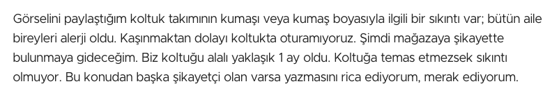 Çanakkale’de aldığı koltuk bütün aileyi alerji yaptı