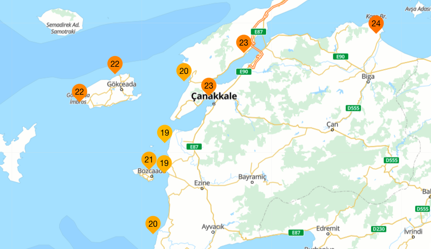 Çanakkale’de deniz suyu sıcaklıkları açıklandı