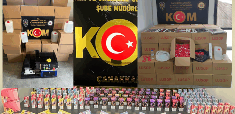 Çanakkale’de sigaradan zeytinyağına kaçak ürünler ele geçirildi