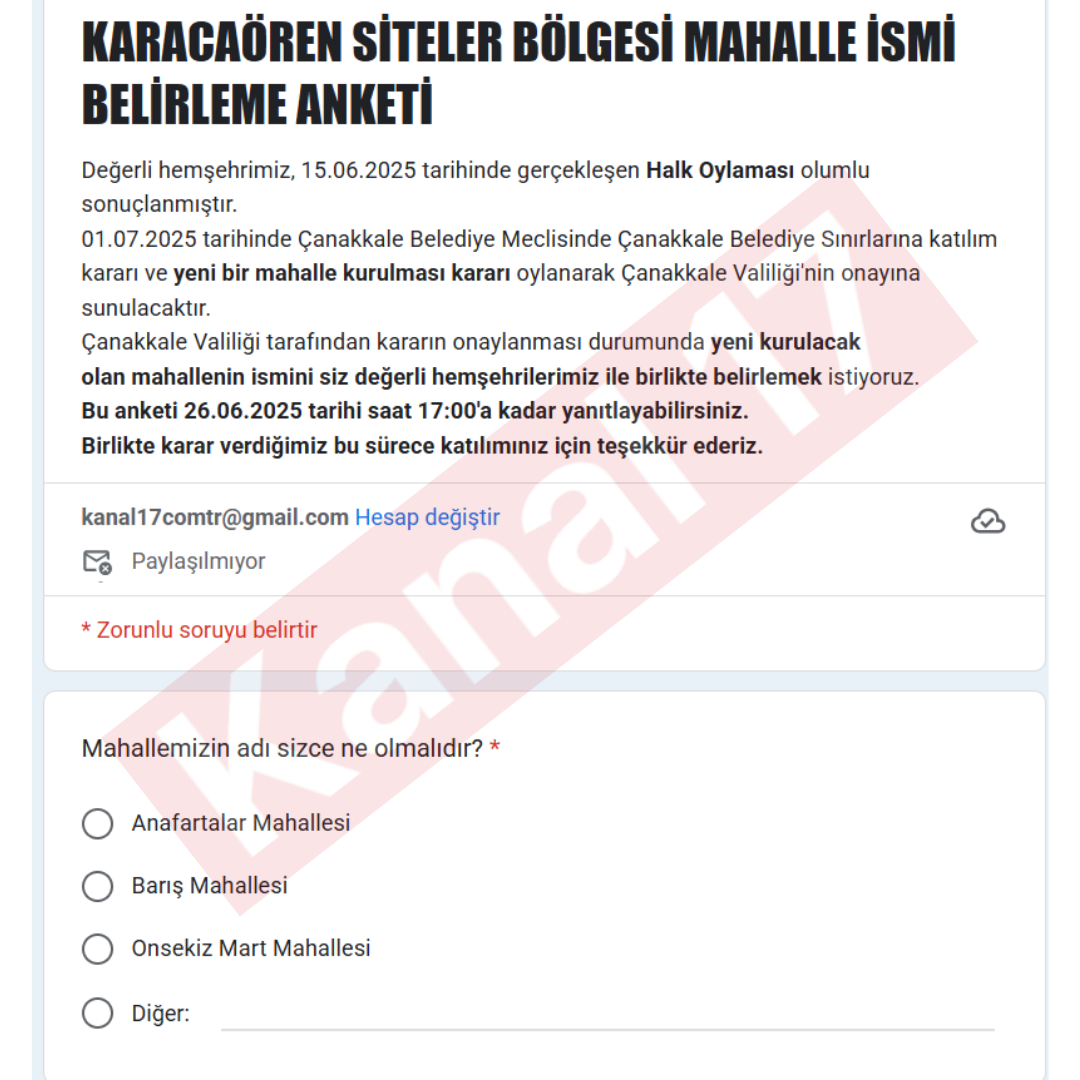 Çanakkale'ye yeni mahalle geliyor