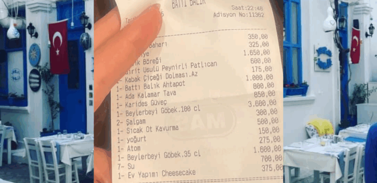 Bozcaada’da 13 bin TL’lik hesap tartışma yarattı