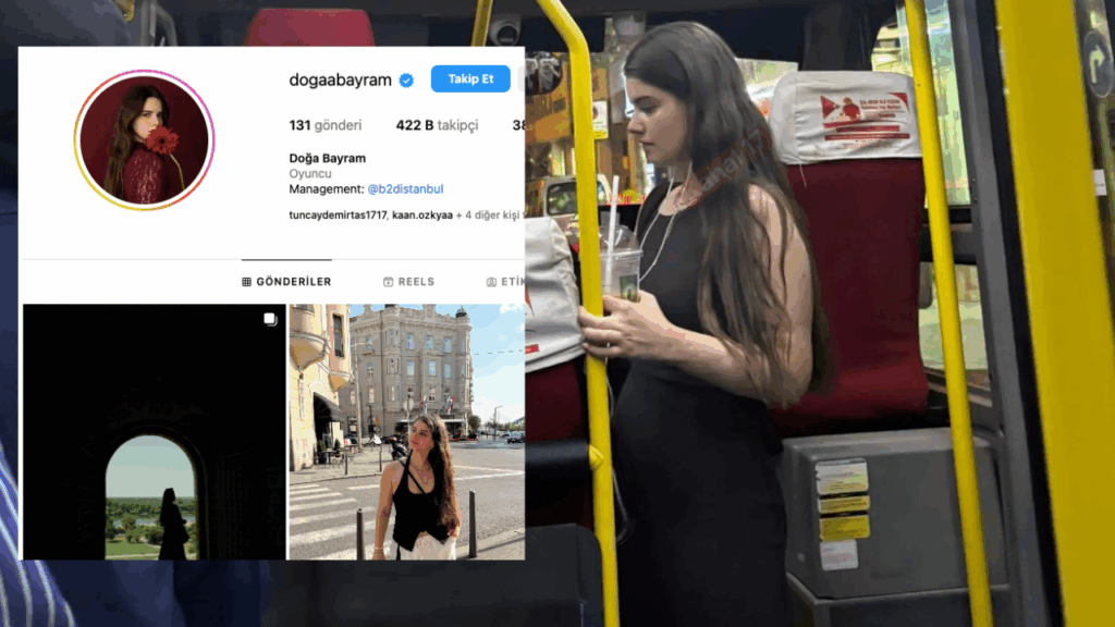 Ünlü oyuncu Biga'da otobüste görüldü