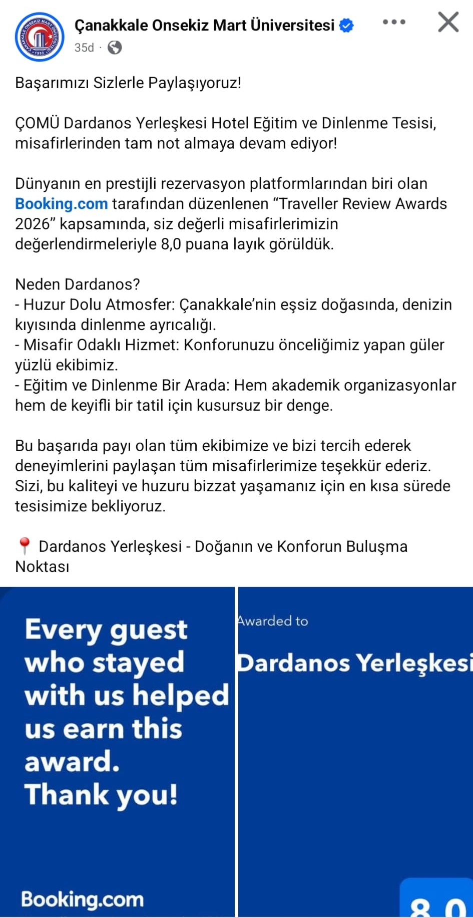 ÇOMÜ Şimşek ve Ersoy’a rest çekti
