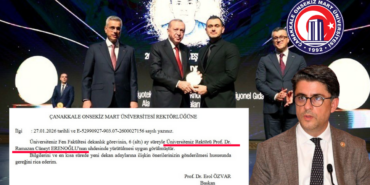 ÇOMÜ’de Erdoğan’ın ödül verdiği isim kızağa çekildi